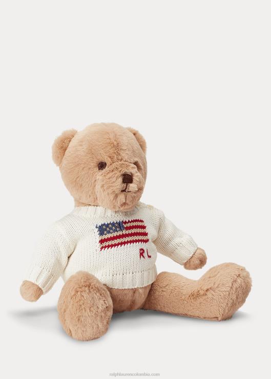 pequeño jersey con bandera osito de polo bebé crema de la casa club Ralph Lauren 2XR2V8105
