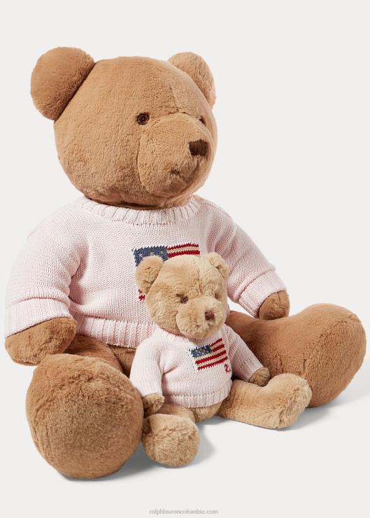 pequeño jersey con bandera osito de polo bebé rosa acacia Ralph Lauren 2XR2V8106