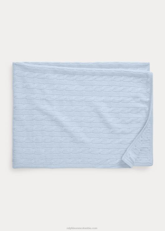 manta de cachemira bebé azul perla Ralph Lauren 2XR2V8073