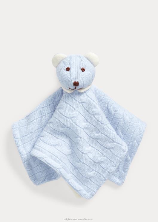 manta lovey de oso de cachemira bebé azul perla Ralph Lauren 2XR2V8094