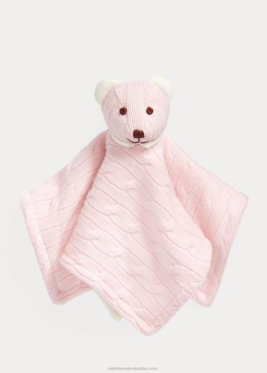 manta lovey de oso de cachemira bebé rosa de la mañana Ralph Lauren 2XR2V10041