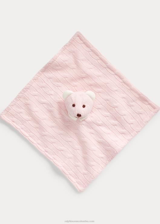 manta lovey de oso de cachemira bebé rosa de la mañana Ralph Lauren 2XR2V10041