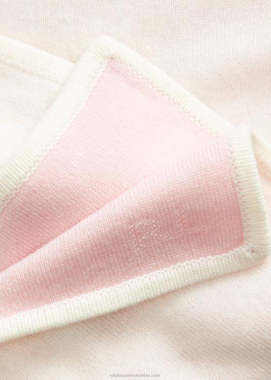 manta reversible de cachemir bebé rosa de la mañana Ralph Lauren 2XR2V8342