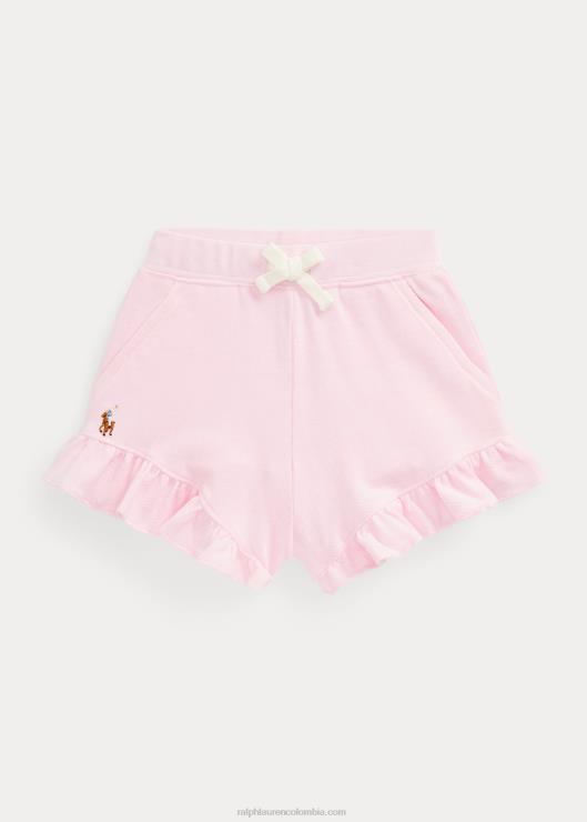 shorts de malla de algodón con volantes bebé rosa carmelo Ralph Lauren 2XR2V7913