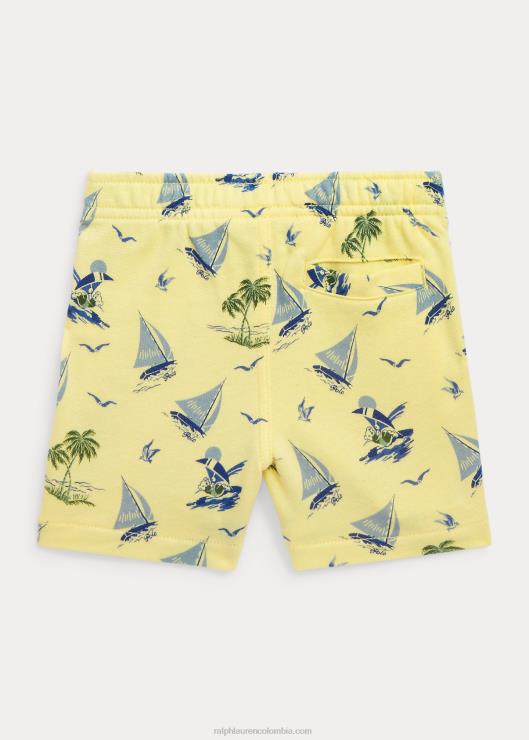 shorts de rizo spa con osito de polo bebé bristol amarillo Ralph Lauren 2XR2V7928