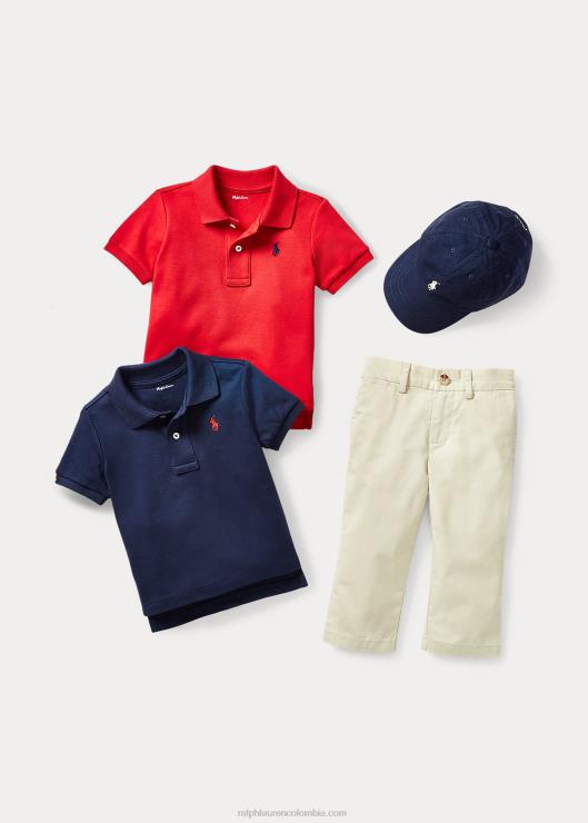 polo de algodón suave bebé azul marino refinado Ralph Lauren 2XR2V7891