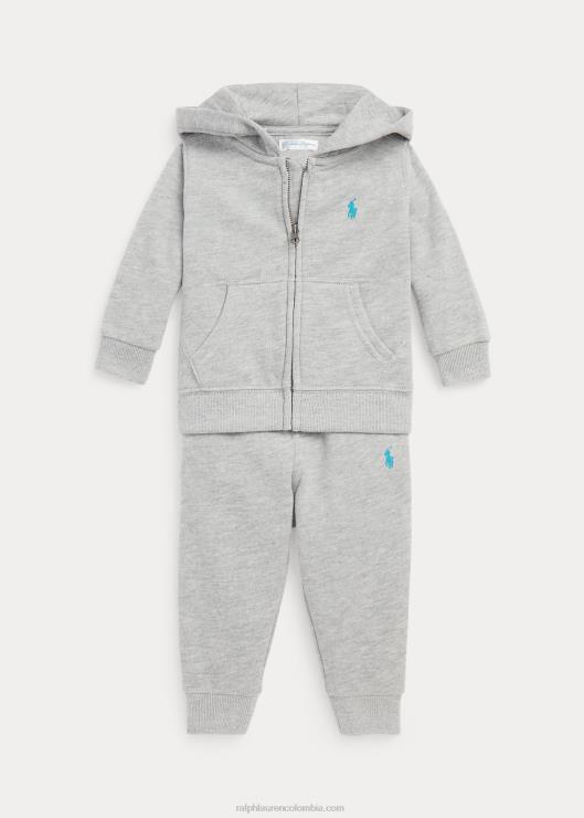 conjunto de sudadera con capucha y pantalón polar pony de polo bebéRalph Lauren 2XR2V8198