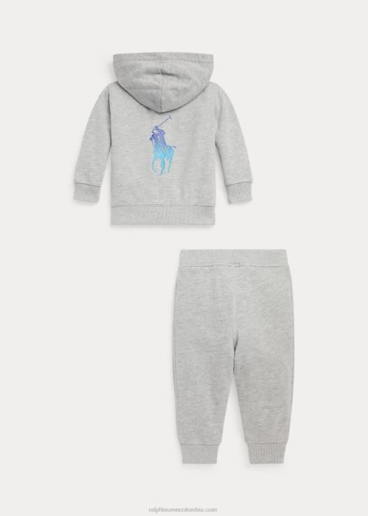 conjunto de sudadera con capucha y pantalón polar pony de polo bebéRalph Lauren 2XR2V8198