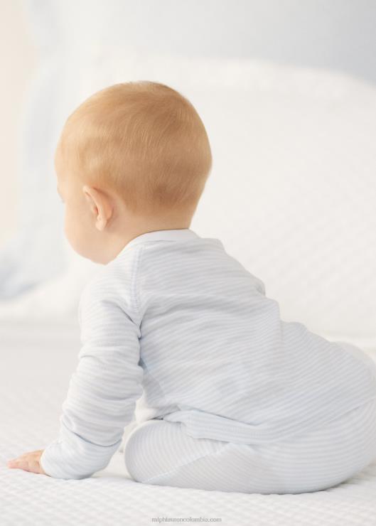 conjunto de top y pantalón de algodón a rayas bebé azul berilo/blanco Ralph Lauren 2XR2V7798