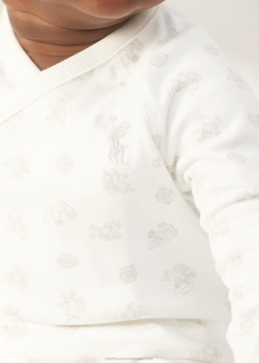 conjunto de top y pantalón de algodón con estampado de osos bebé gris multi Ralph Lauren 2XR2V7797