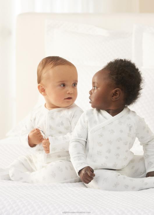 conjunto de top y pantalón de algodón con estampado de osos bebé gris multi Ralph Lauren 2XR2V7797