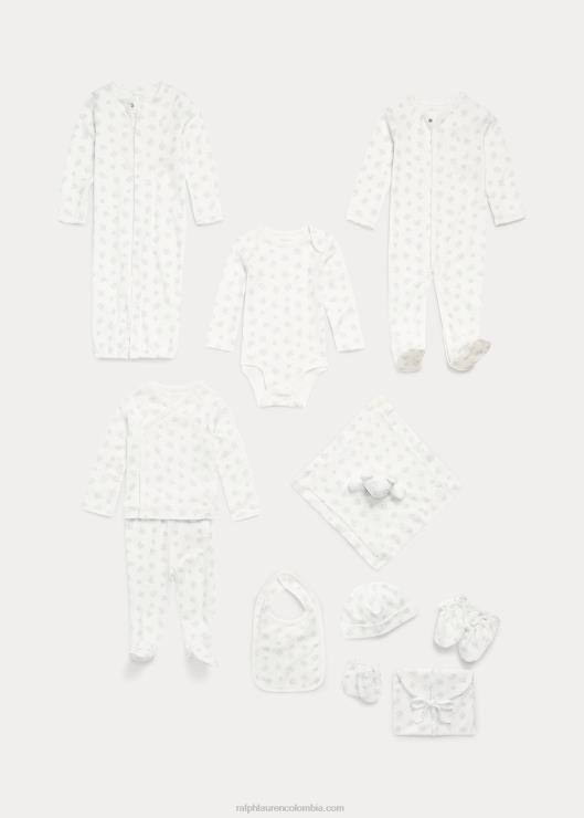 conjunto de top y pantalón de algodón con estampado de osos bebé gris multi Ralph Lauren 2XR2V7797