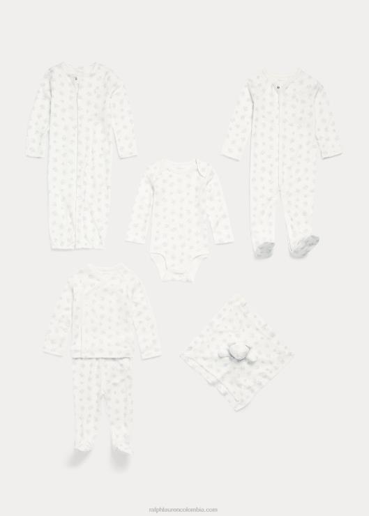conjunto de top y pantalón de algodón con estampado de osos bebé gris multi Ralph Lauren 2XR2V7797