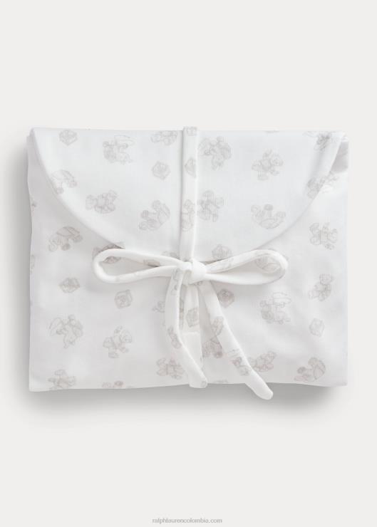 set de regalo de 5 piezas de algodón orgánico bebé gris multi Ralph Lauren 2XR2V8219