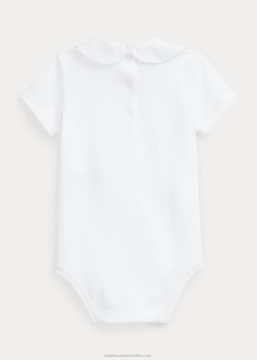 body de algodón con bordado náutico bebé velero blanco Ralph Lauren 2XR2V7704