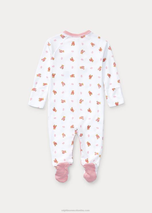 overol de algodón con osito de polo bebé multi blanco Ralph Lauren 2XR2V7714