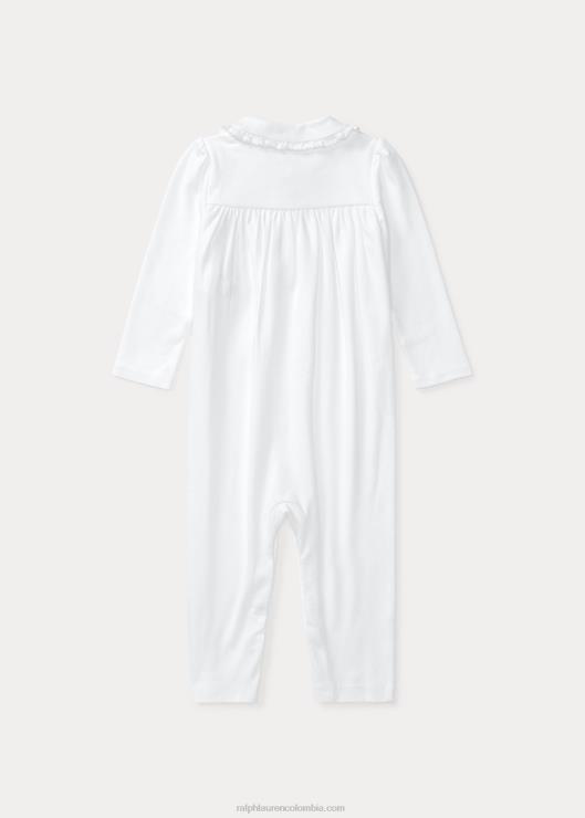 overol tipo polo de algodón bebé blanco Ralph Lauren 2XR2V7749