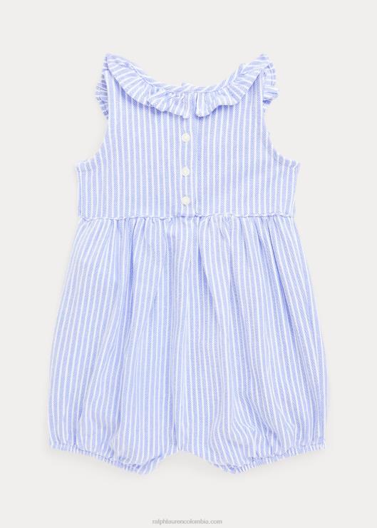 Short de malla con burbujas a rayas y volantes bebé puerto isla azul Ralph Lauren 2XR2V7677