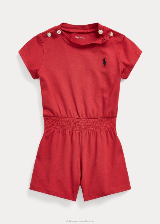 mameluco de punto de algodón bebé guindilla/cazador azul marino Ralph Lauren 2XR2V8160