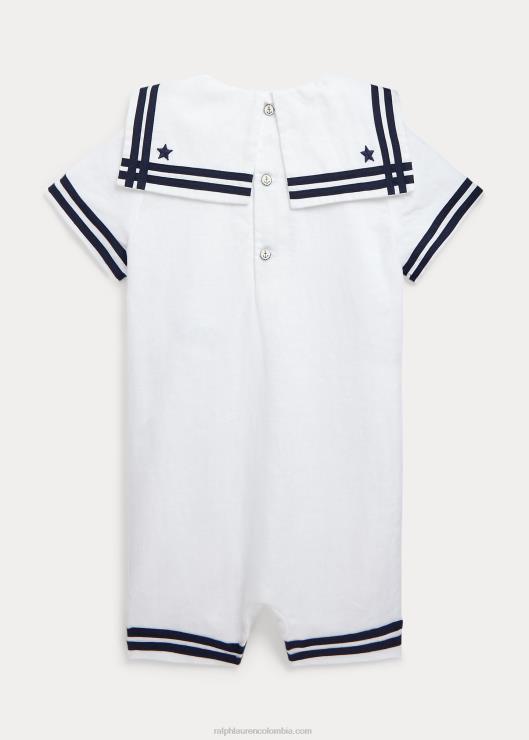 short marinero de lino bebé blanco Ralph Lauren 2XR2V7689