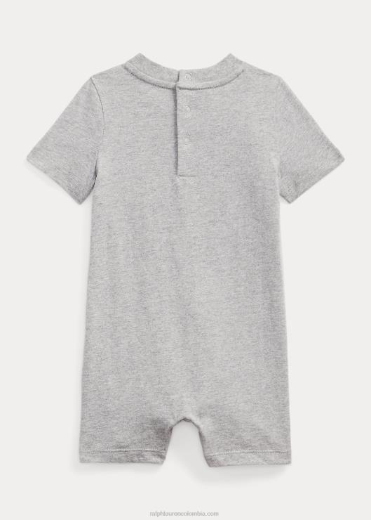 shorts de punto de algodón con osito de polo bebé y sobre brezo Ralph Lauren 2XR2V8159