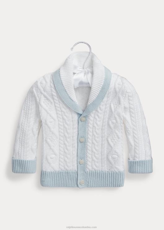 cárdigan tejido aran bebé blanco Ralph Lauren 2XR2V8010