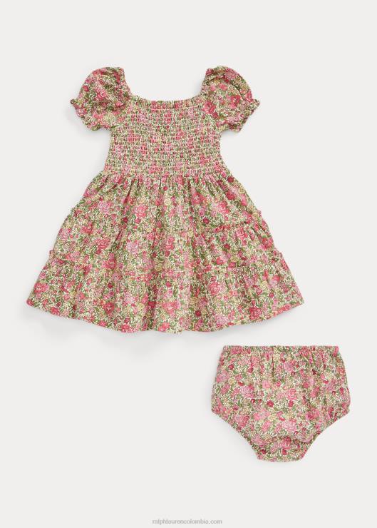 bombacho y vestido de jersey fruncido floral bebé floral Ralph Lauren 2XR2V7861