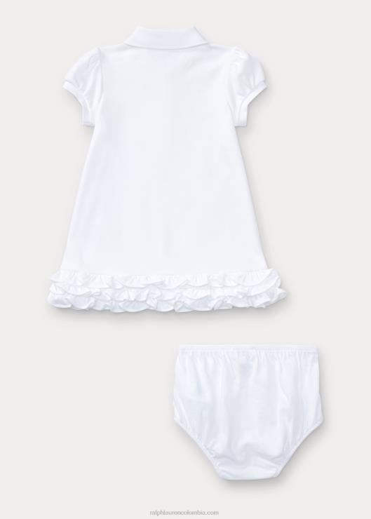 polo con volantes y bombacho bebé blanco Ralph Lauren 2XR2V7835