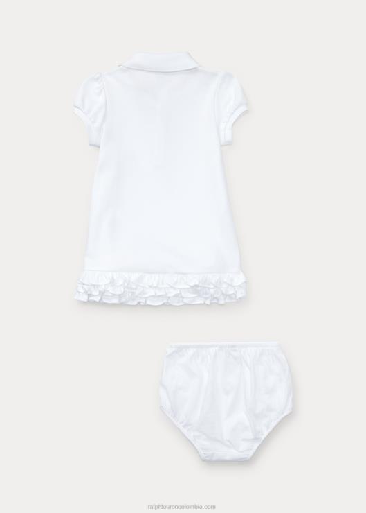 polo con volantes y bombacho bebé blanco Ralph Lauren 2XR2V7843