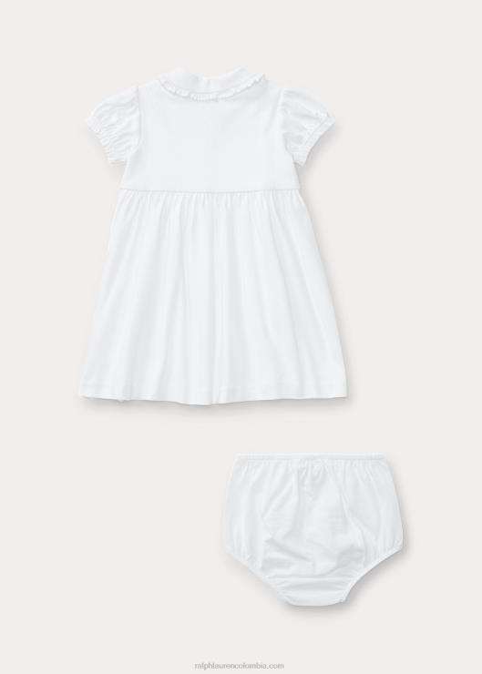 polo con volantes y bombacho bebé blanco Ralph Lauren 2XR2V7864