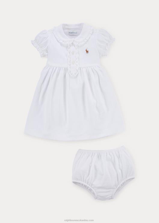 polo con volantes y bombacho bebé blanco Ralph Lauren 2XR2V7864