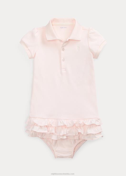 polo con volantes y bombacho bebé rosa delicado Ralph Lauren 2XR2V7844