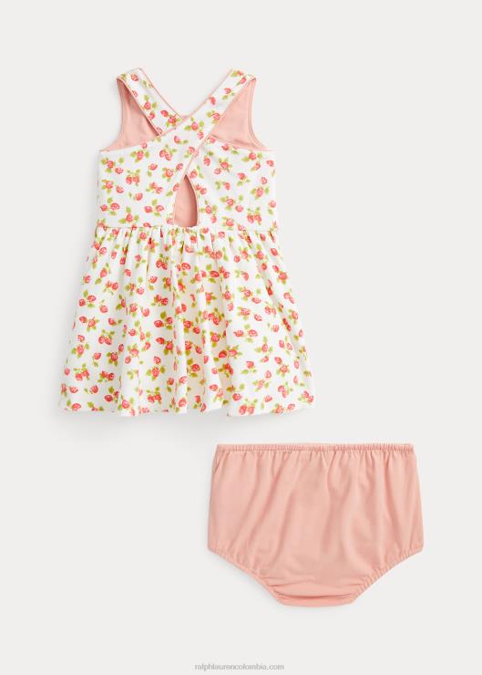 vestido de punto de fresa y bombacho bebé impresión de fresa Ralph Lauren 2XR2V7856