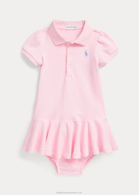vestido polo de malla de algodón bebé rosa carmelo Ralph Lauren 2XR2V8223