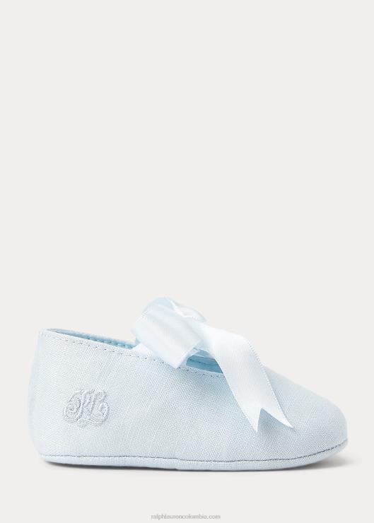 merceditas briley algodón bebé lino azul Ralph Lauren 2XR2V8131