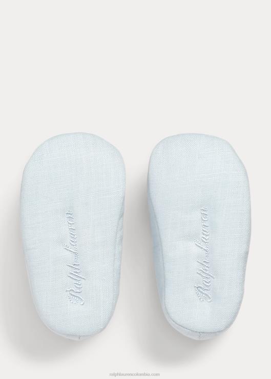 merceditas briley algodón bebé lino azul Ralph Lauren 2XR2V8131