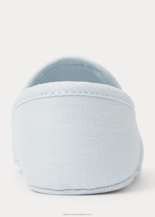 pantuflas de algodón con conejito de ceniza bebé azul Ralph Lauren 2XR2V8129