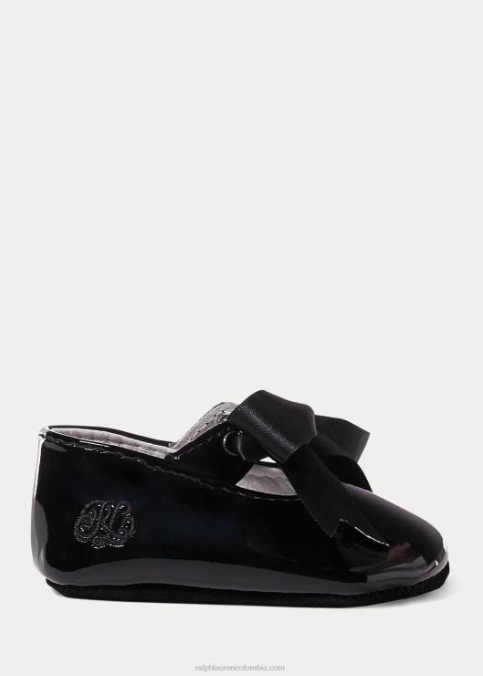 zapatilla briley de charol bebé negro Ralph Lauren 2XR2V8136
