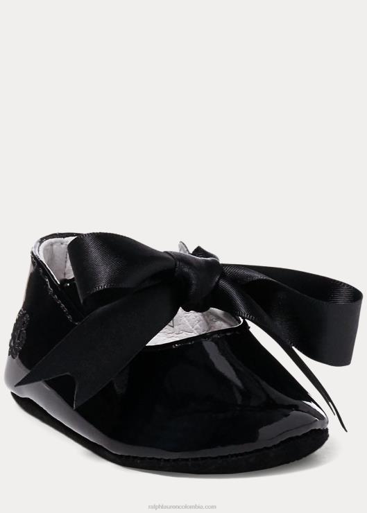 zapatilla briley de charol bebé negro Ralph Lauren 2XR2V8136