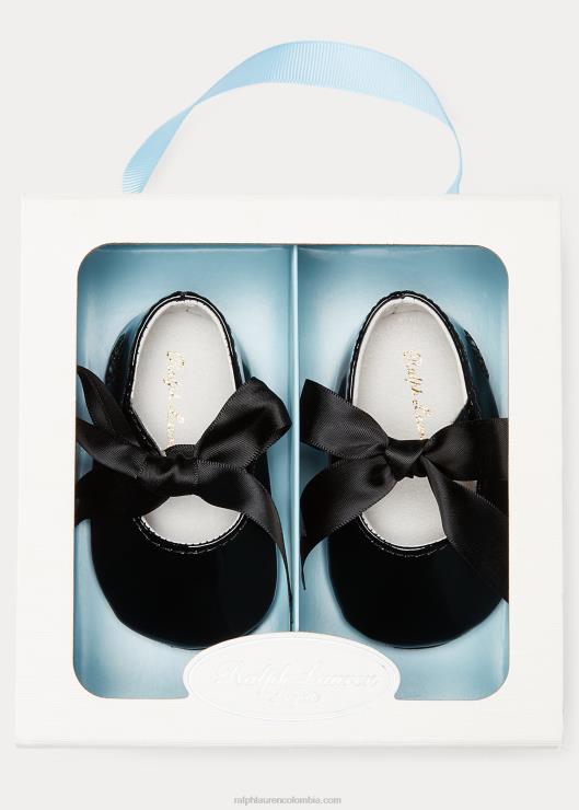 zapatilla briley de charol bebé negro Ralph Lauren 2XR2V8136