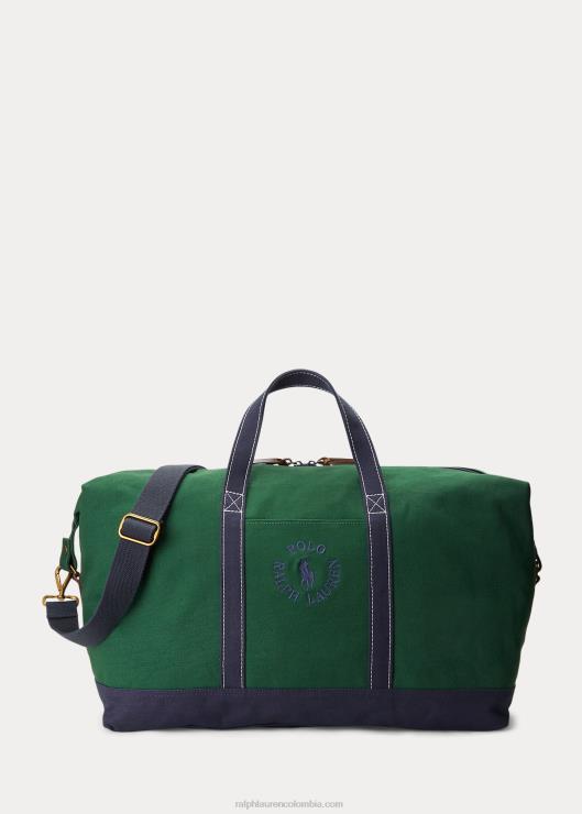 bolsa de lona con logo bordado hombres marina de newport/bosque nuevo Ralph Lauren 2XR2V2480