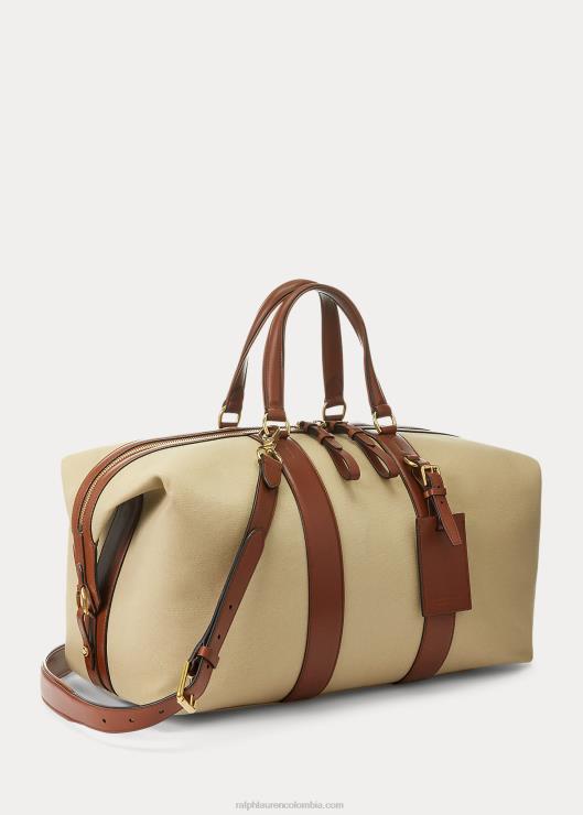 bolsa de lona con ribete de piel de becerro Welington hombresRalph Lauren 2XR2V8962