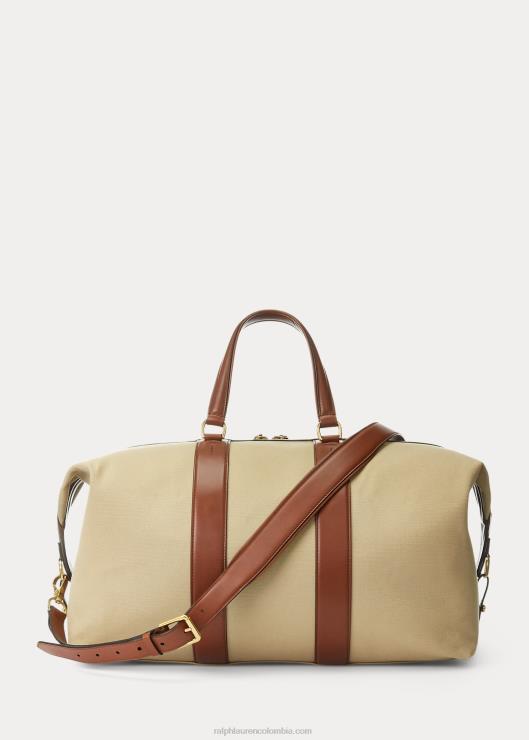 bolsa de lona con ribete de piel de becerro Welington hombresRalph Lauren 2XR2V8962