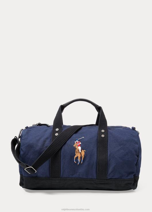 bolsa de lona de gran pony hombres azul marino/negro Ralph Lauren 2XR2V2753
