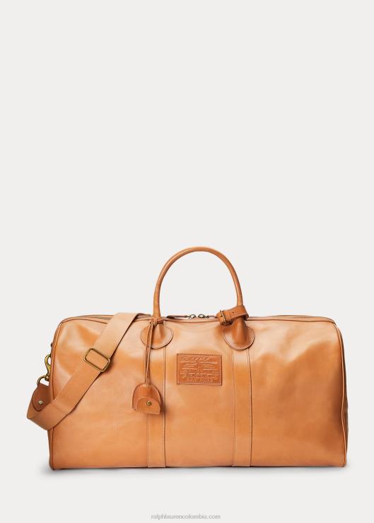bolsa de viaje de cuero heritage hombres broncearse Ralph Lauren 2XR2V2381