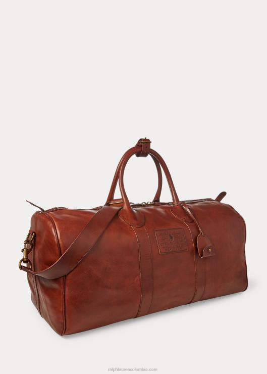 bolsa de viaje de cuero heritage hombres sillín Ralph Lauren 2XR2V2380