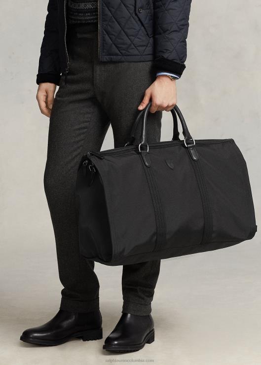 bolsa de viaje híbrida con detalles de cuero hombres negro Ralph Lauren 2XR2V2418