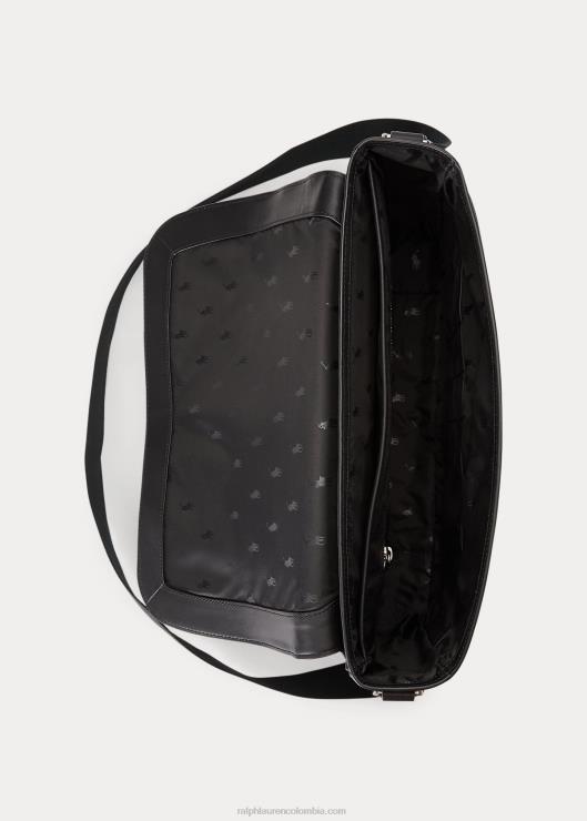 bolsa de mensajero de cuero hombres negro Ralph Lauren 2XR2V2236