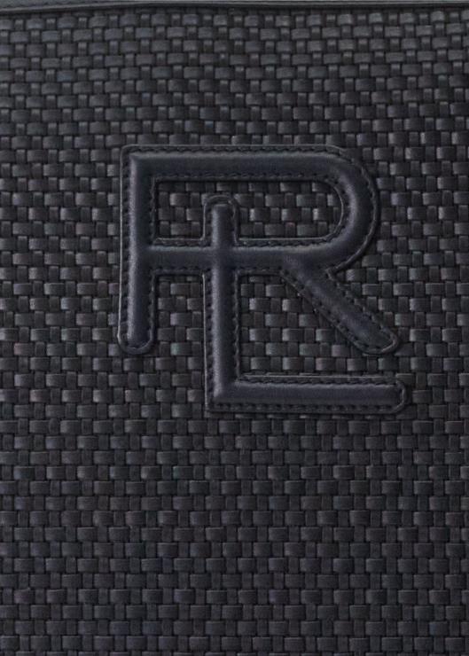 bolso messenger de piel de becerro tejida hombres presidente de la marina Ralph Lauren 2XR2V8960