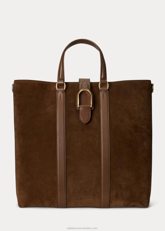 bolso shopper Welington de ante hombres castaña Ralph Lauren 2XR2V8974